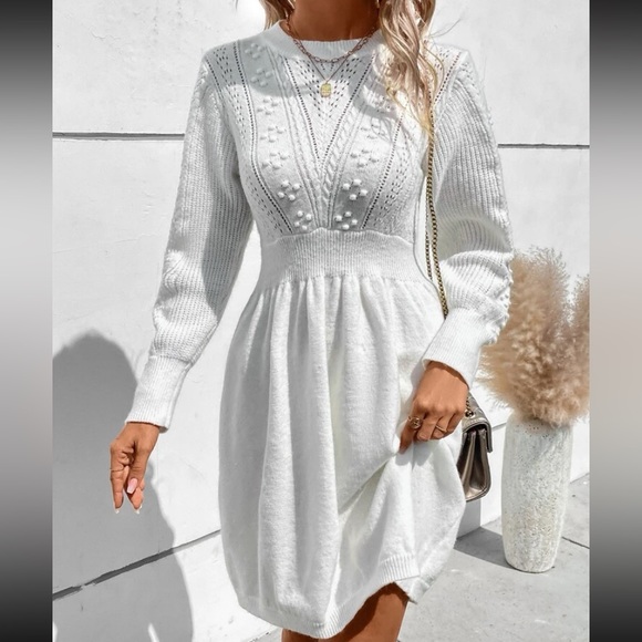 white sweater dress - Picture 4 of 5